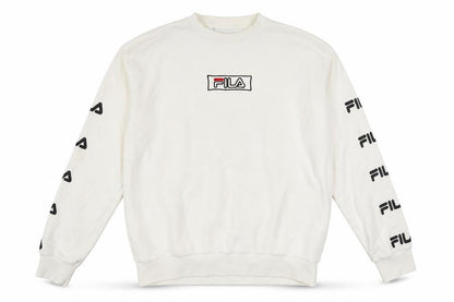 Fila Men's White Logo Sweatshirt L Long Sleeve Pullover