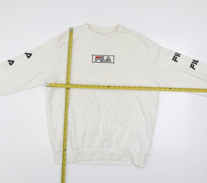 Fila Men's White Logo Sweatshirt L Long Sleeve Pullover