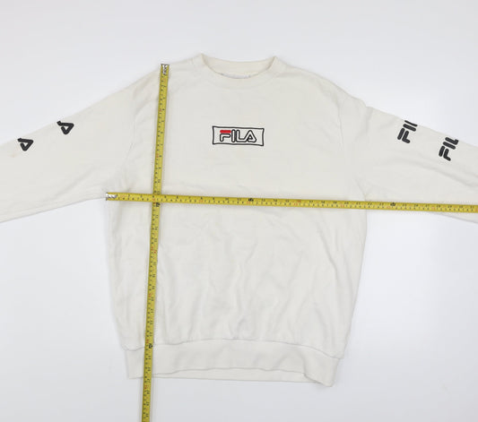 Mens UK Size L FILA White Pullover Sweatshirt