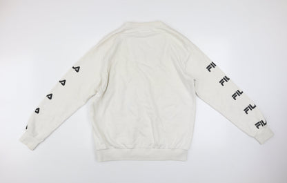 Fila Men's White Logo Sweatshirt L Long Sleeve Pullover