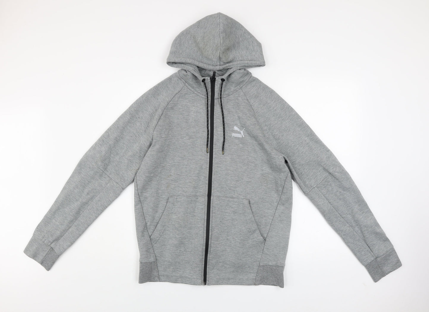 Puma Men's Grey Full Zip Hooded Track Jacket Size M