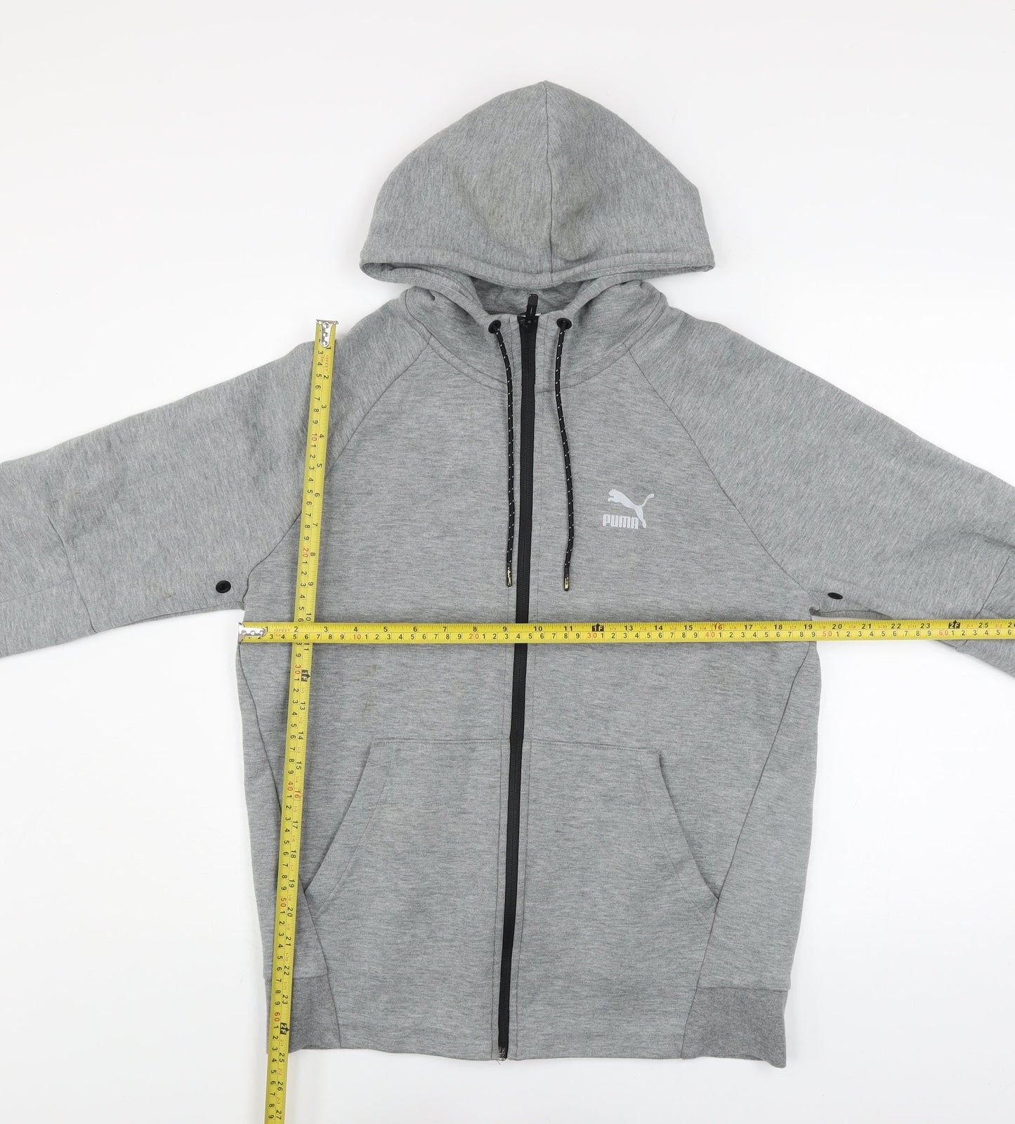 Puma Men's Grey Full Zip Hooded Track Jacket Size M