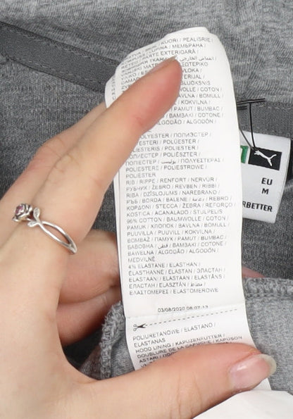 Puma Men's Grey Full Zip Hooded Track Jacket Size M