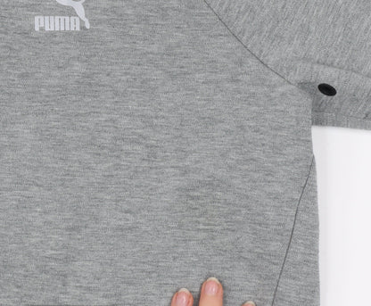 Puma Men's Grey Full Zip Hooded Track Jacket Size M