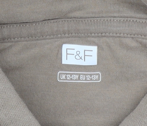 Boys UK Size 12-13 Years F&F Beige Pullover Hoodie