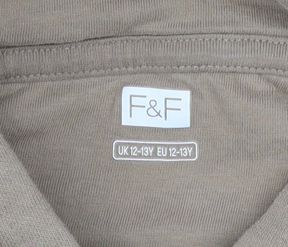 Boys UK Size 12-13 Years F&F Beige Pullover Hoodie
