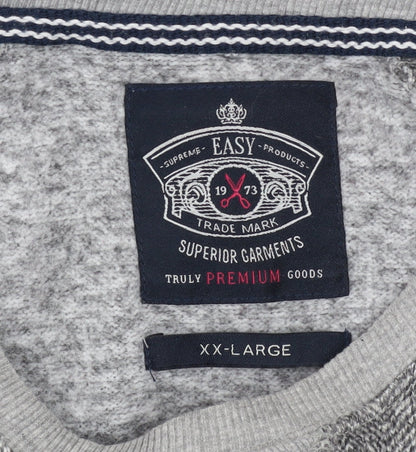 Mens UK Size 2XL Easy Grey Pullover Sweatshirt