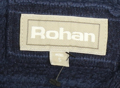 Mens UK Size S Rohan Blue Henley Sweatshirt