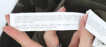 Zara Man Green Camouflage Crew Neck Cotton T-Shirt Size S