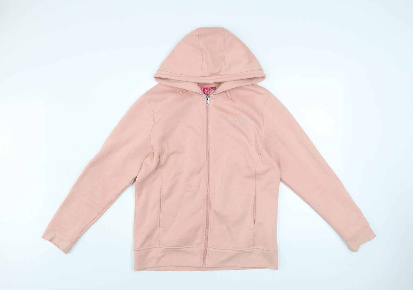 LA Gear Womens Pink Hooded Full Zip Track Jacket Size 14