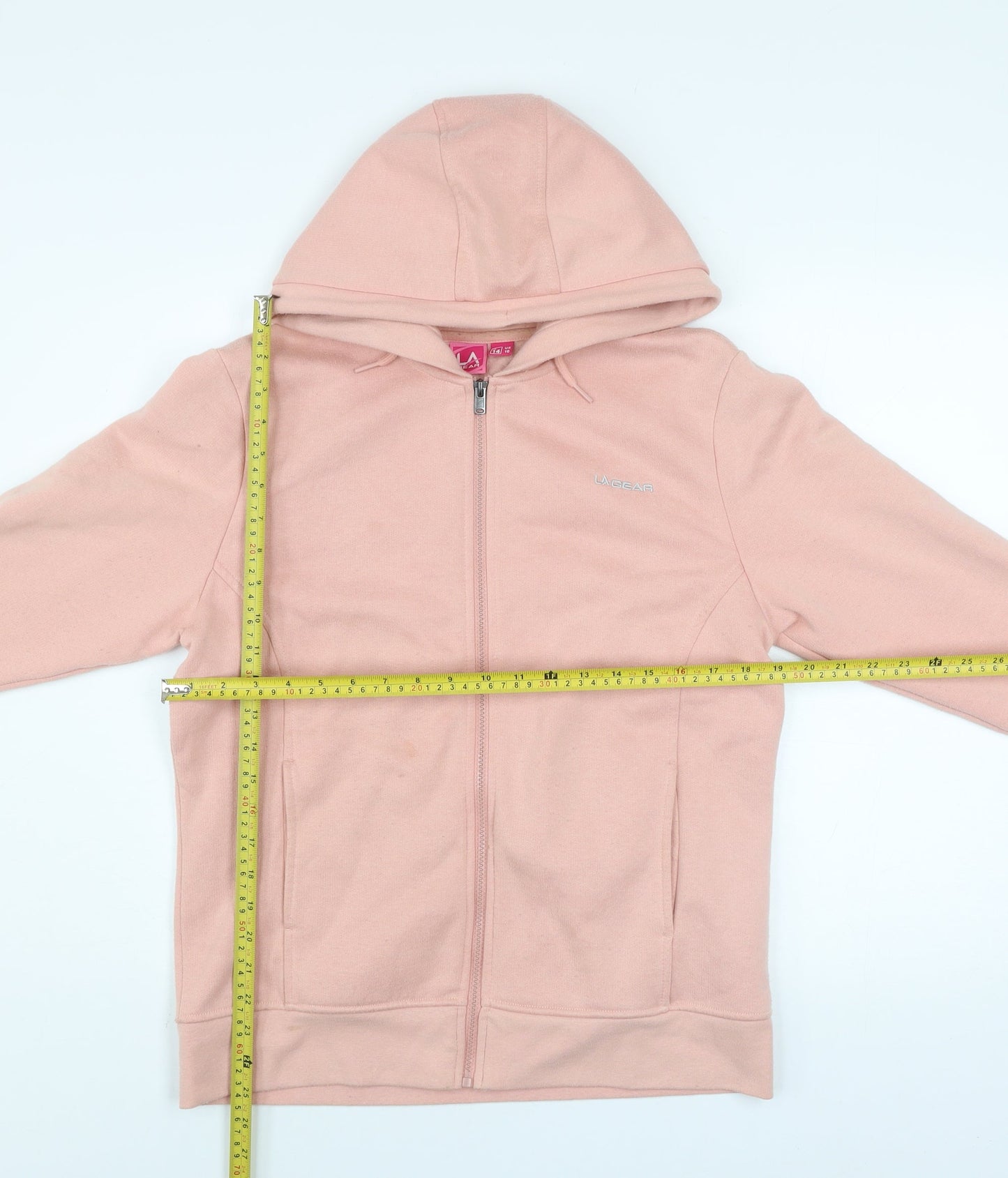 LA Gear Womens Pink Hooded Full Zip Track Jacket Size 14