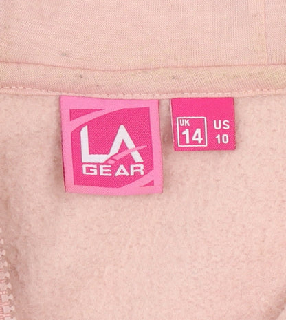 LA Gear Womens Pink Hooded Full Zip Track Jacket Size 14