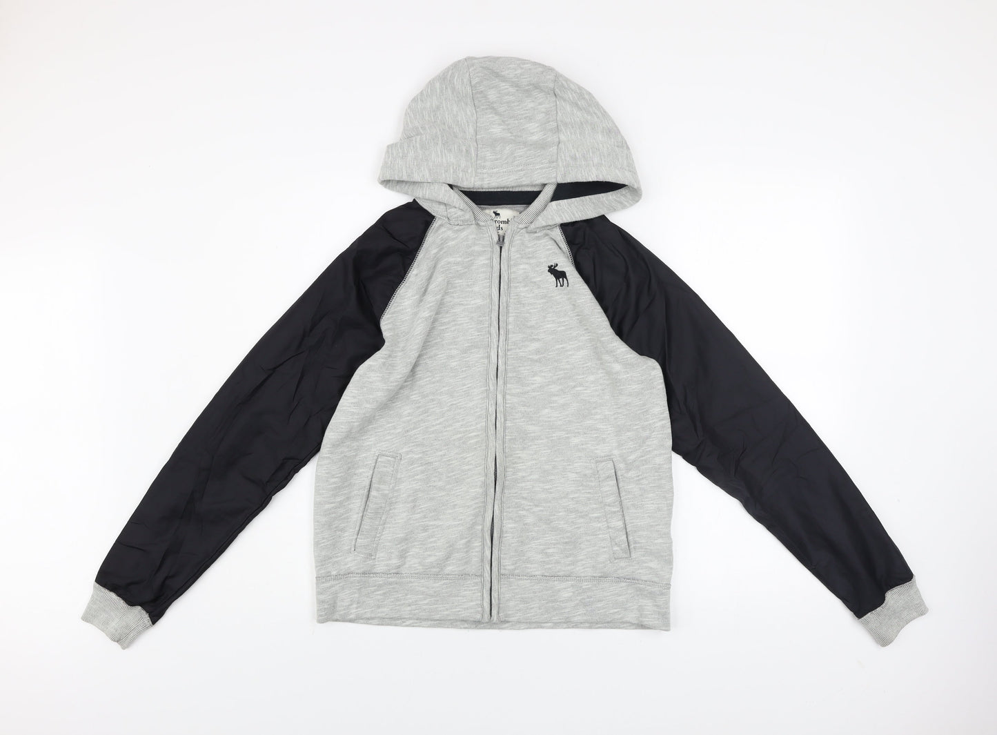 Boys UK Size 15-16 Years abercrombie kids Grey Hooded Jacket