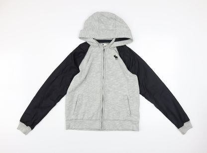Boys UK Size 15-16 Years abercrombie kids Grey Hooded Jacket