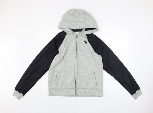 Boys UK Size 15-16 Years abercrombie kids Grey Hooded Jacket