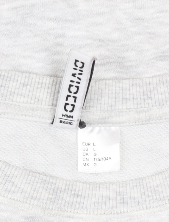 Mens UK Size L H&M Grey Pullover Sweatshirt