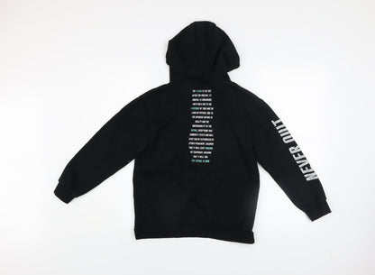 Primark Boys Black Future Generation Pullover Hoodie 9-10 Years Graphic