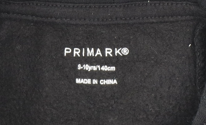 Primark Boys Black Future Generation Pullover Hoodie 9-10 Years Graphic