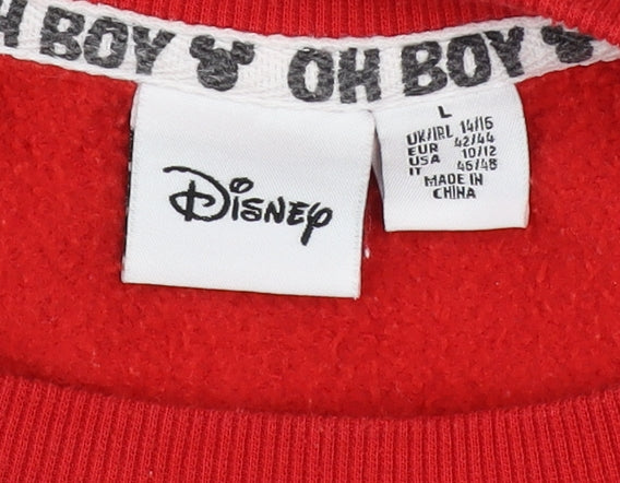 Womens UK Size L Disney Red Pullover Sweatshirt