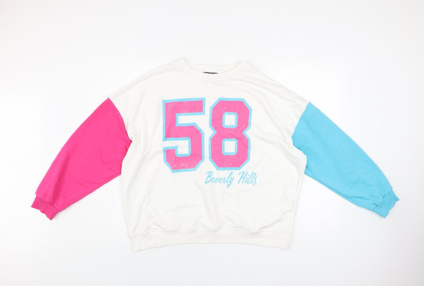 Primark Womens Multicoloured Beverly Hills 58 Pullover Sweatshirt Size 10/12