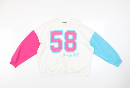 Primark Womens Multicoloured Beverly Hills 58 Pullover Sweatshirt Size 10/12