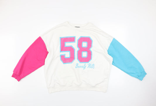 Primark Womens Multicoloured Beverly Hills 58 Pullover Sweatshirt Size 10/12
