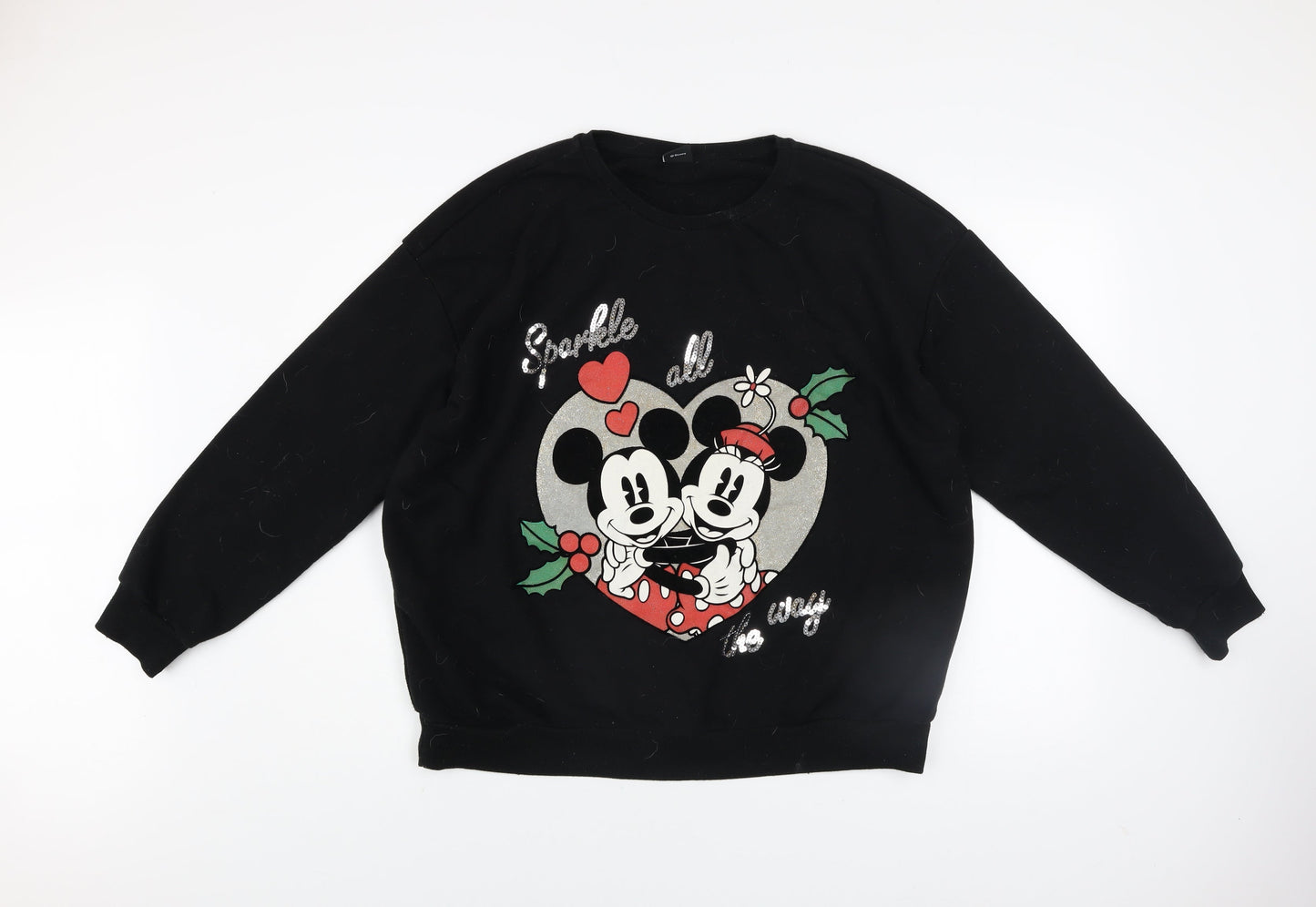 Womens UK Size 20-22 Disney at George Black Pullover Sweatshirt