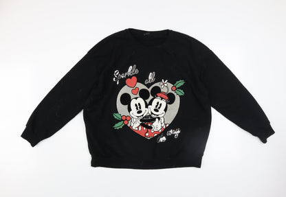 Womens UK Size 20-22 Disney at George Black Pullover Sweatshirt