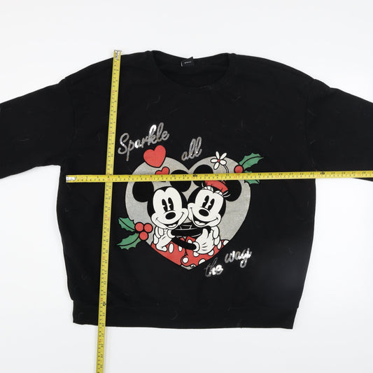 Womens UK Size 20-22 Disney at George Black Pullover Sweatshirt