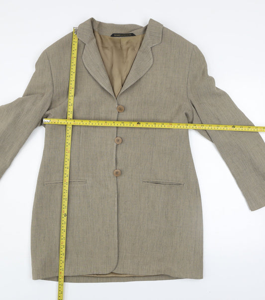 Womens UK Size 16 Marks and Spencer Brown Single-Breasted