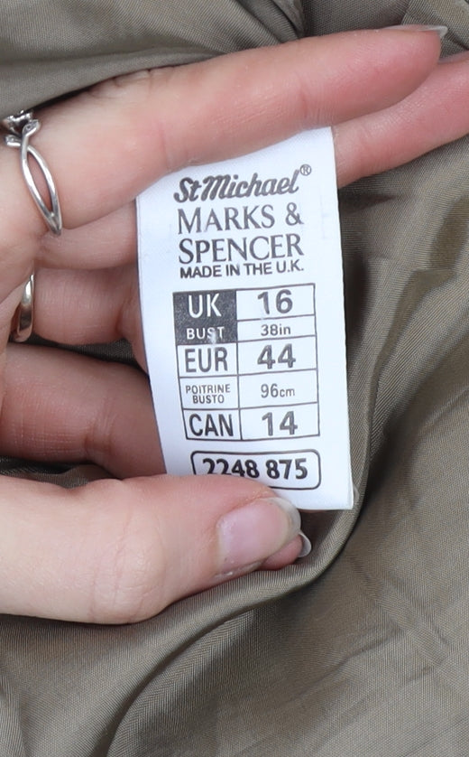 Womens UK Size 16 Marks and Spencer Brown Single-Breasted