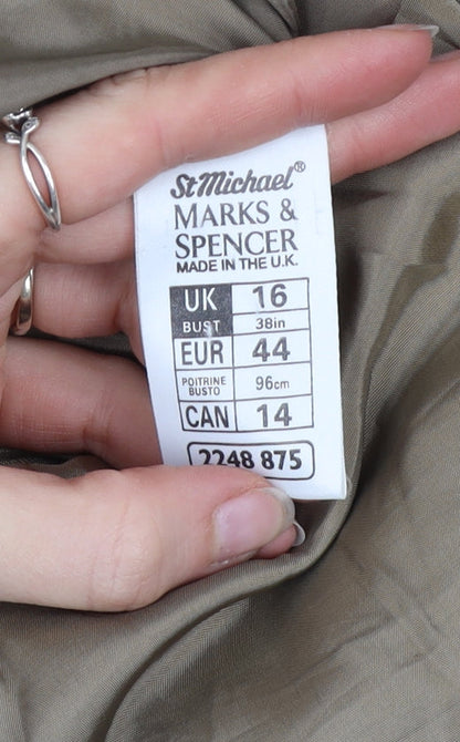 Womens UK Size 16 Marks and Spencer Brown Single-Breasted
