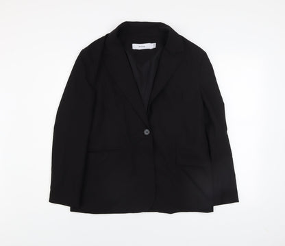 Bershka Womens Black Regular Fit Single-Breasted Blazer M