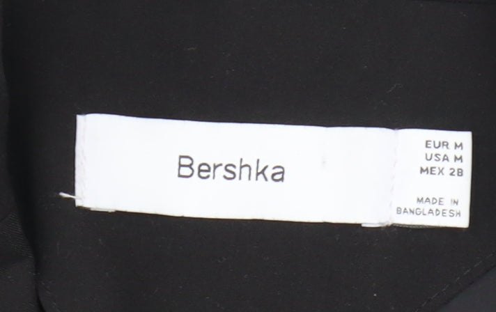Bershka Womens Black Regular Fit Single-Breasted Blazer M
