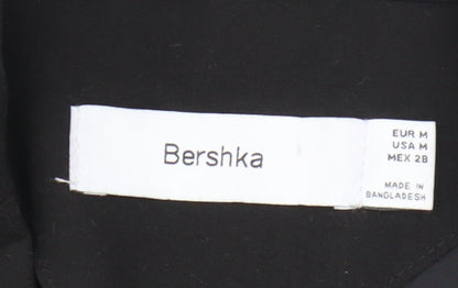 Bershka Womens Black Regular Fit Single-Breasted Blazer M