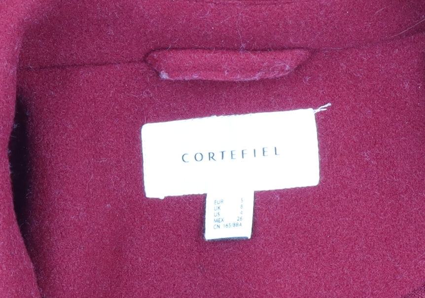 Womens UK Size 8 Cortefiel Red Overcoat