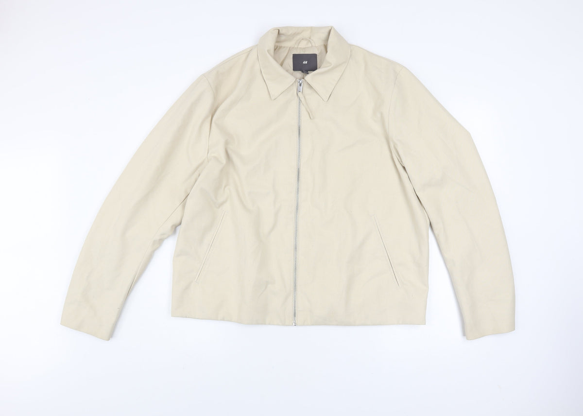 Mens UK Size L H&M Beige Basic Jacket