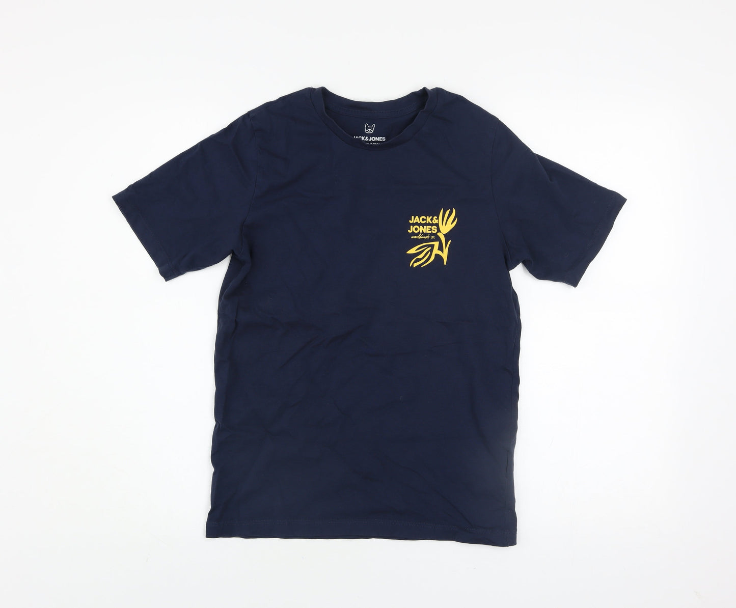 Boys UK Size 164 JACK & JONES Blue Basic T-Shirt