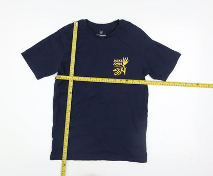 Boys UK Size 164 JACK & JONES Blue Basic T-Shirt