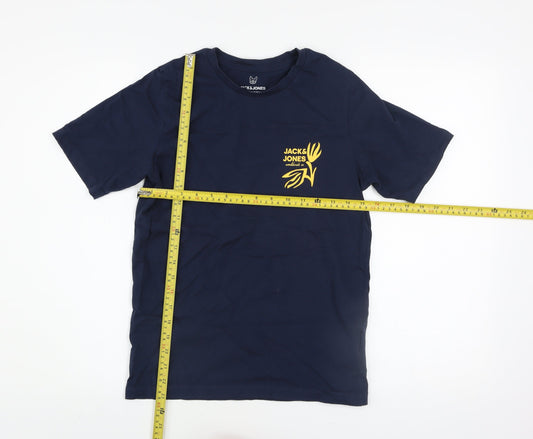 Boys UK Size 164 JACK & JONES Blue Basic T-Shirt