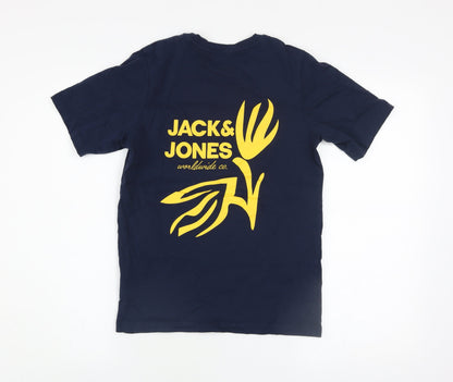 Boys UK Size 164 JACK & JONES Blue Basic T-Shirt