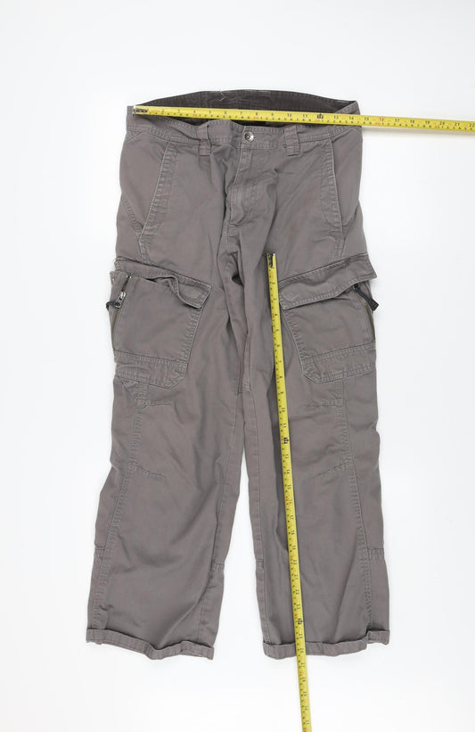 Helly Hansen Men's Grey Cargo Trousers Size 32 Regular Fit Cotton