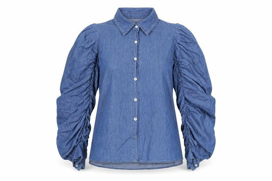 Womens UK Size 10 QED London Blue Basic Button-Up
