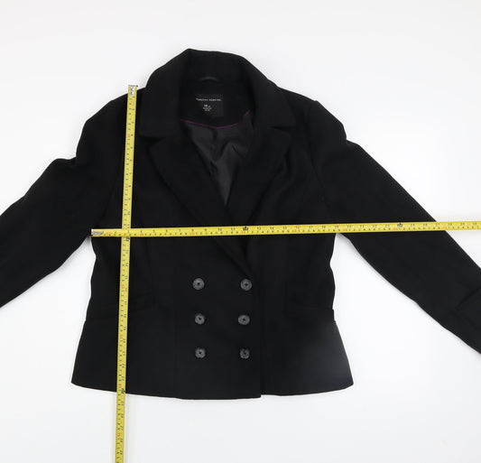 Womens UK Size 14 Dorothy Perkins Black Pea Coat