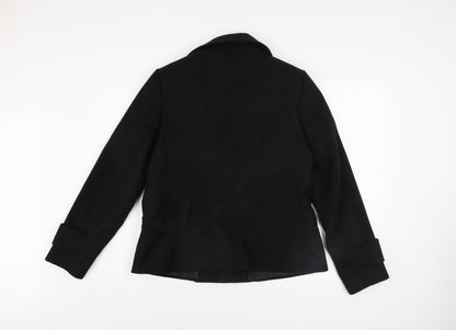 Womens UK Size 14 Dorothy Perkins Black Pea Coat