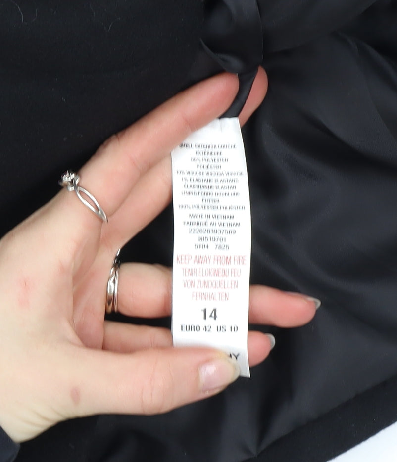 Womens UK Size 14 Dorothy Perkins Black Pea Coat