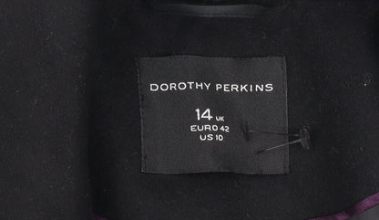 Womens UK Size 14 Dorothy Perkins Black Pea Coat