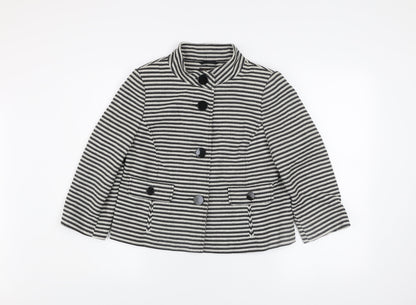 Principles Petite Women’s Black Striped Cotton Jacket Size 12