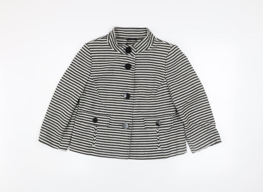 Principles Petite Women’s Black Striped Cotton Jacket Size 12
