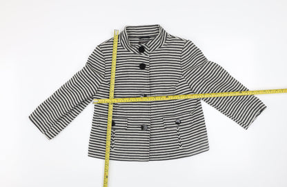 Principles Petite Women’s Black Striped Cotton Jacket Size 12
